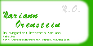 mariann orenstein business card